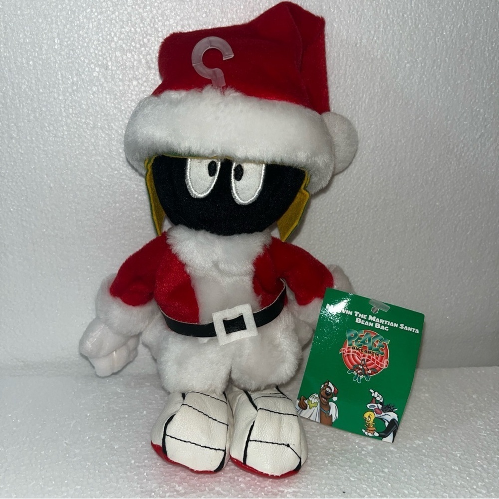 Warner Bros Studio 1998 Marvin The Martian Santa Bean Bag, Peace On Earth - Picture 7 of 8
